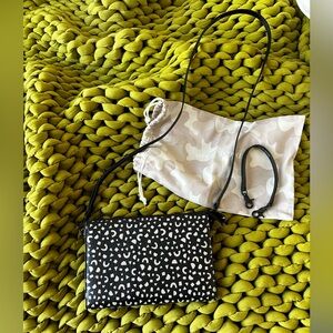 Dagne Dover leather patterned convertible cross-body clutch